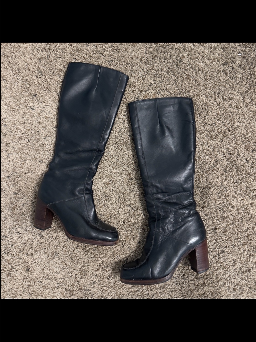 Vintage Black Leather Boots